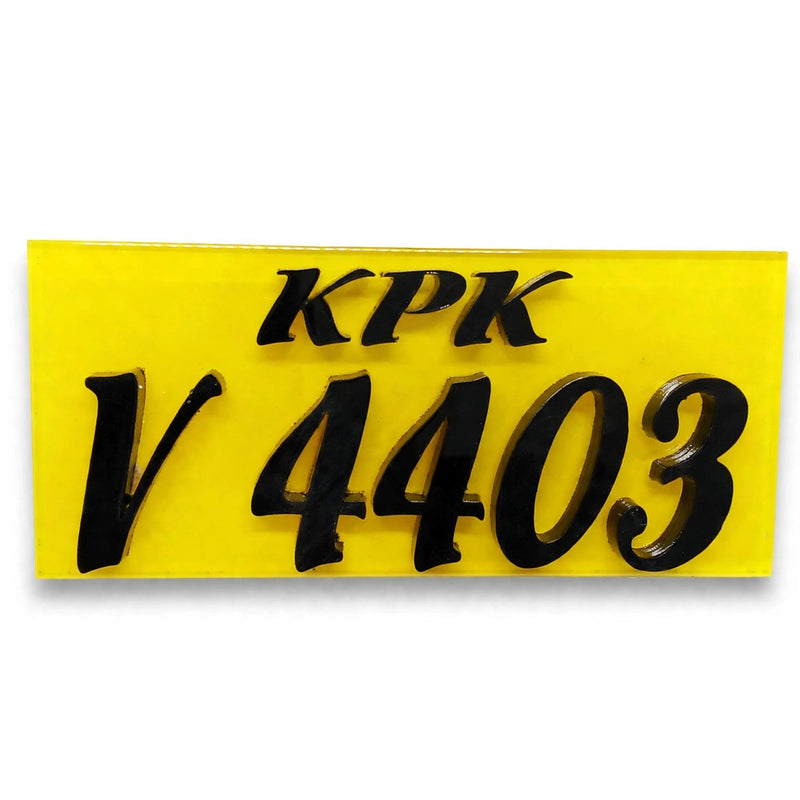 Personalized Any Bike Number Plate Acrylic Customized With Any Text - Font And Back