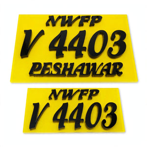 Personalized Any Bike Number Plate Acrylic Customized With Any Text - Font And Back