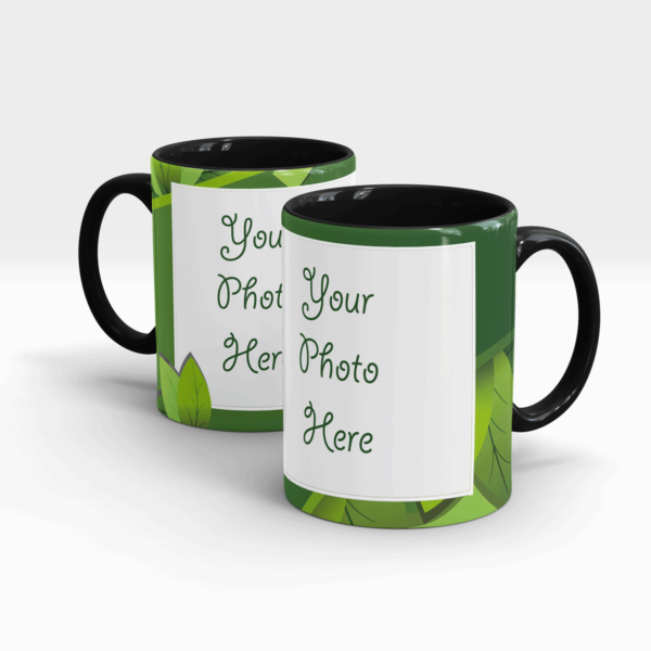 Leaf Green Custom Mug-Black