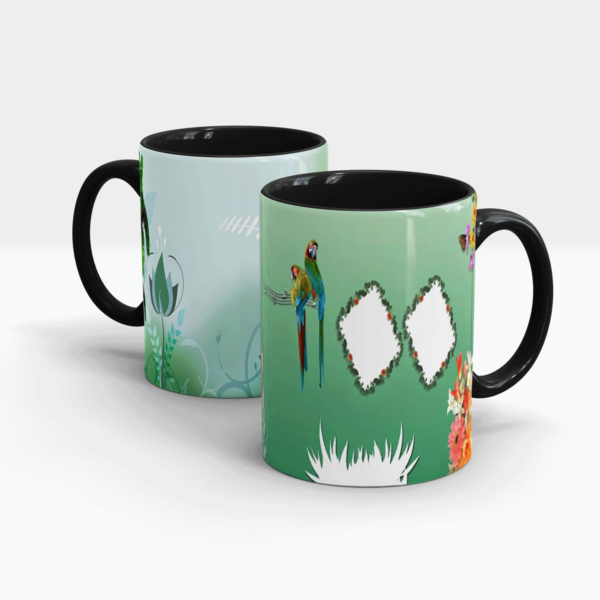 Nature Inspired Custom Printed Gift Mug-Black