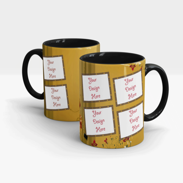 Brown Coffee Mug Series Multiple Photo-holders-Black