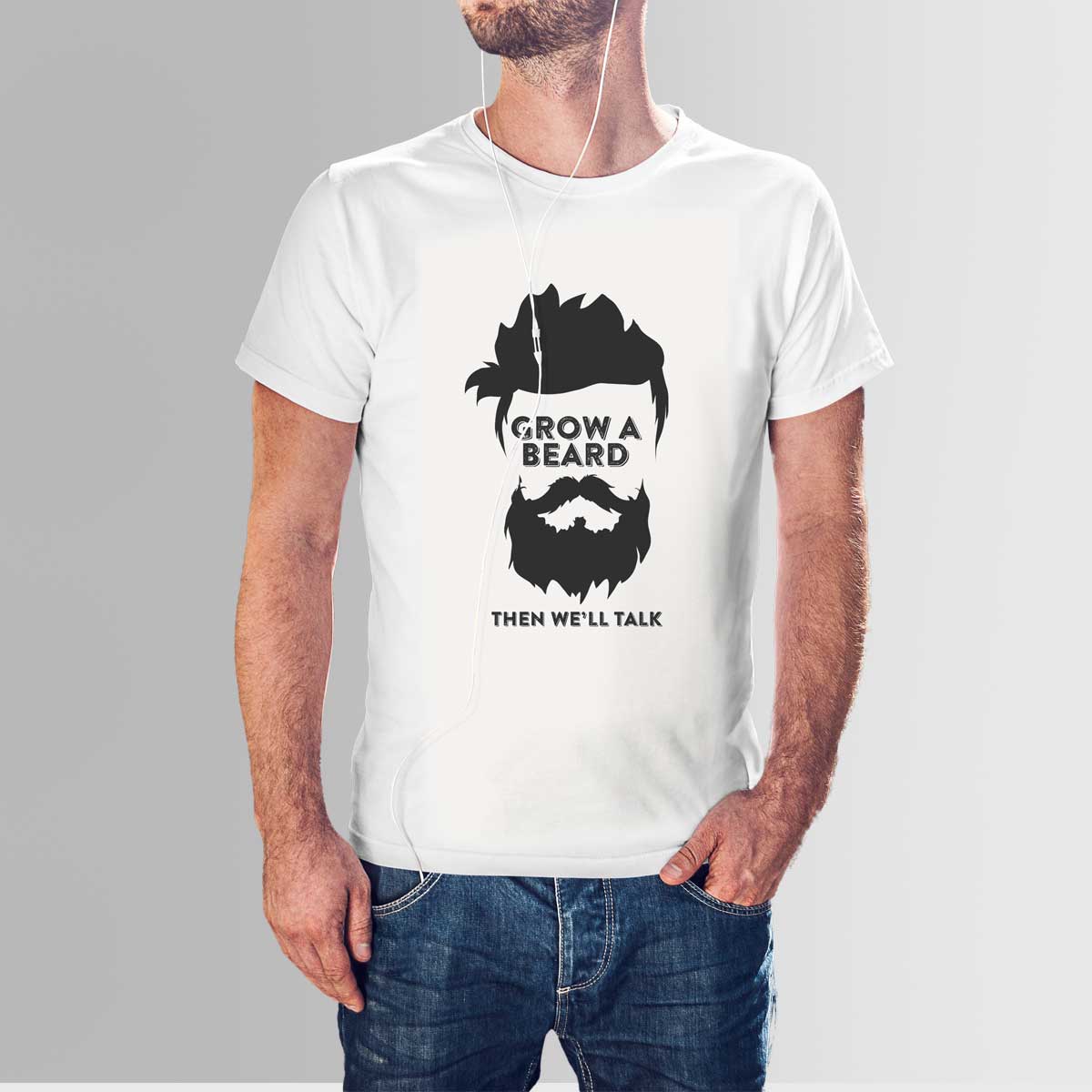 Beard T-shirt, High Quality Cotton with Crew Neck - Design Your Own ...