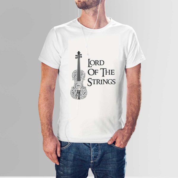 Lord of the Strings Music Band T Shirt White
