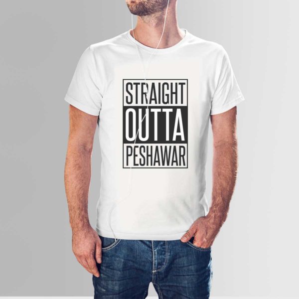 Straight Outta Peshawar T Shirt White