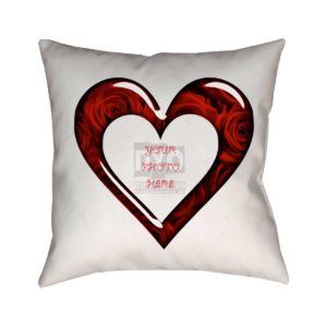 Red Roses Heart Custom Cushion For Your Valentine