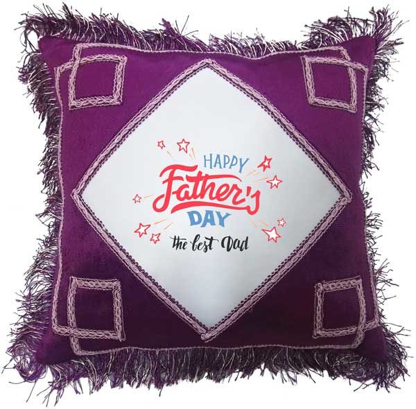 The Best Dad - Father's Day Fancy Maroon Gift Cushion