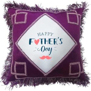 Happy Father's Day Fancy Maroon Gift Cushion