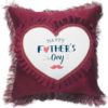 Happy Father's Day Fancy Red Heart Gift Cushion