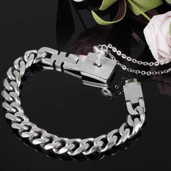 Couple Lock Bracelet and Key Necklace