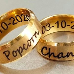 Engrave Couple Rings (Includes 2 Rings in a set)