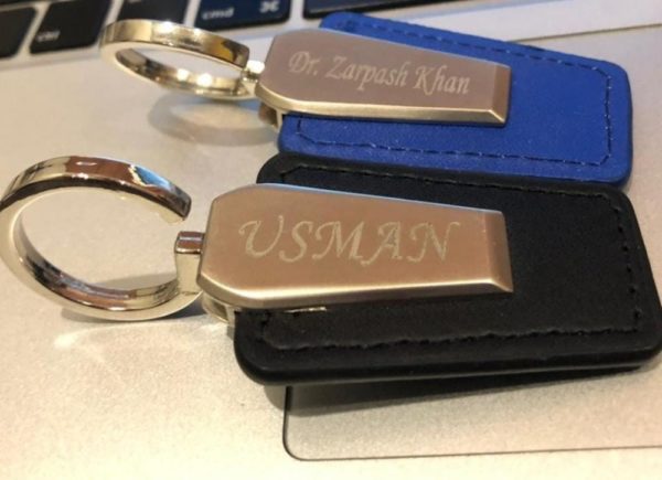 Metallic Leather Customized keychain