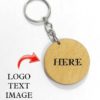 Design Your own Customized Picture Name Or Logo Engraved Wooden Keychain Round Shape