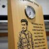 Design Your Own Customized Picture And Name Engraved Wooden Clock Table Frame (5x4)