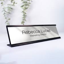 Personalized Company Logo Table Name Plate Customized Name and Text