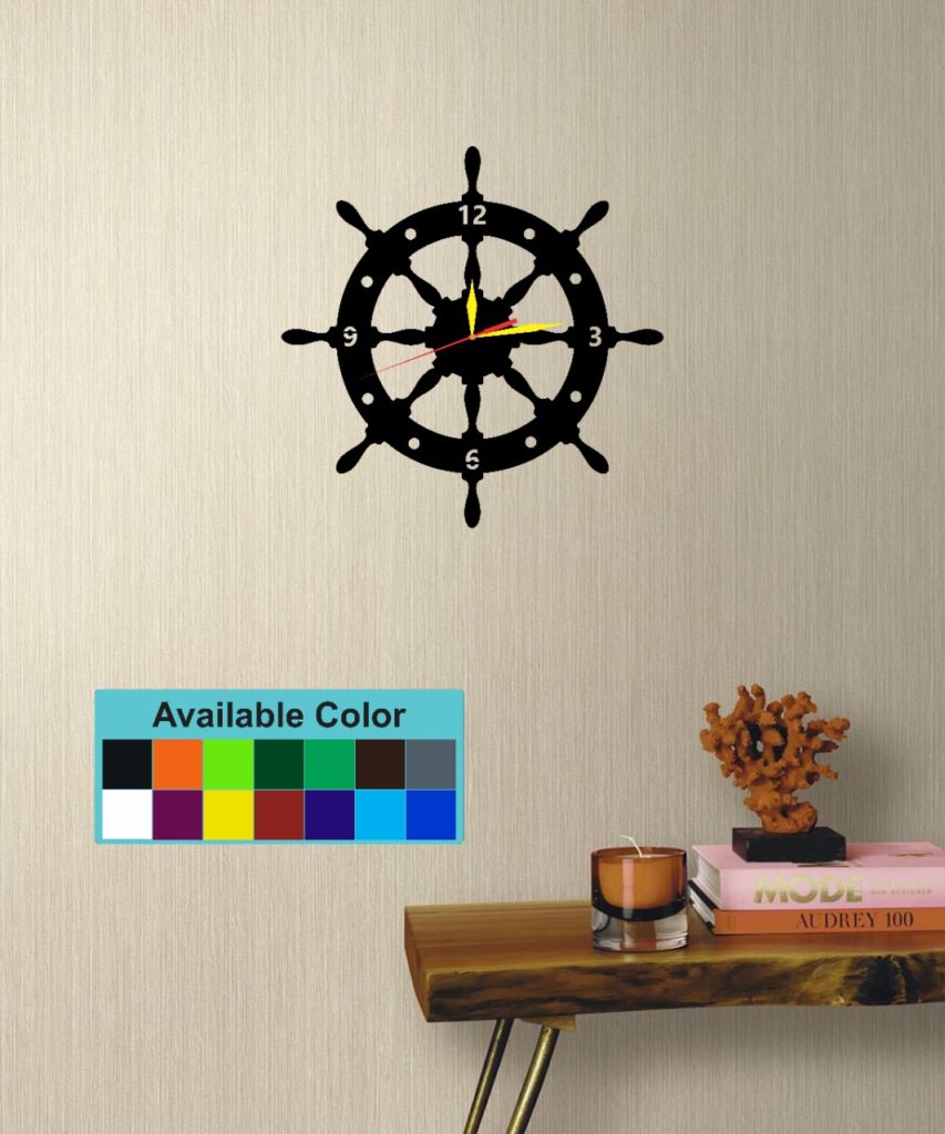 DYO Nautical Ship Wheel Round Acrylic Wall Clock - Design Your Own ...