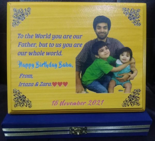 Customized Picture And Name Wooden Table Frame (8×10) - With Gift Box
