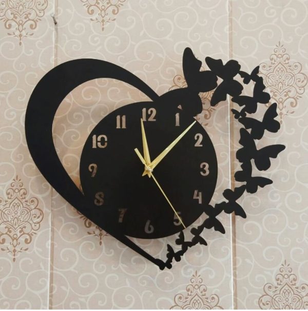 Butterfly Heart Wall Clock