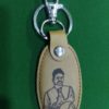 Personalized Leather Keychain - In Camel