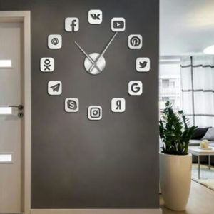 Social Media Lovers DIY 3D Acrylic Wall Clock