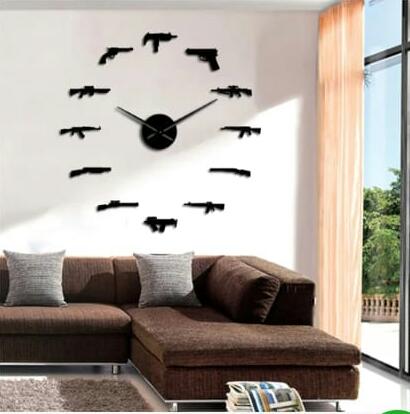 Gun DIY 3D Acrylic Wall Clock