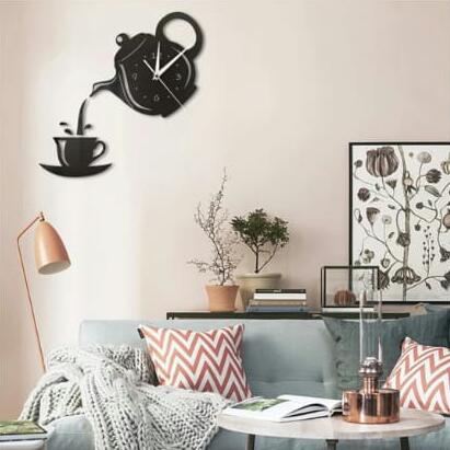 Tea Time 3D Acrylic Wall Clock