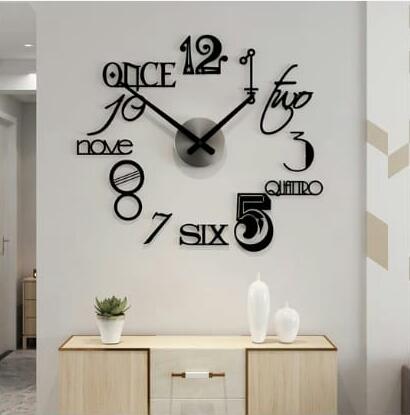Stylish Letters DIY 3D Acrylic Wall Clock