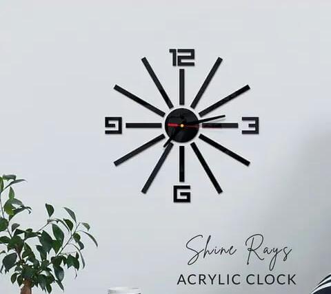 Shine Rays DIY 3D Acrylic Wall Clock