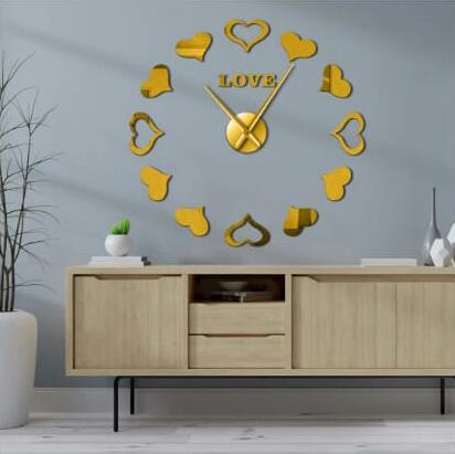 Love Hearts DIY 3D Acrylic Wall Clock