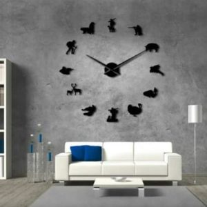 Animals Hunters Wall Clock