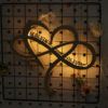 Personalized Infinity heart wood lamp (2x2) Feet's