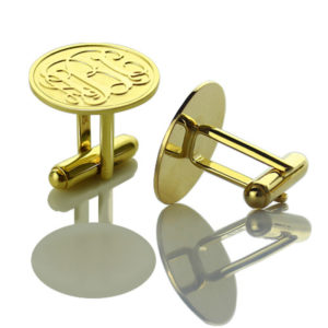 Design Your Own Custom Embossed Logo & Name Cufflinks - Gold Brass