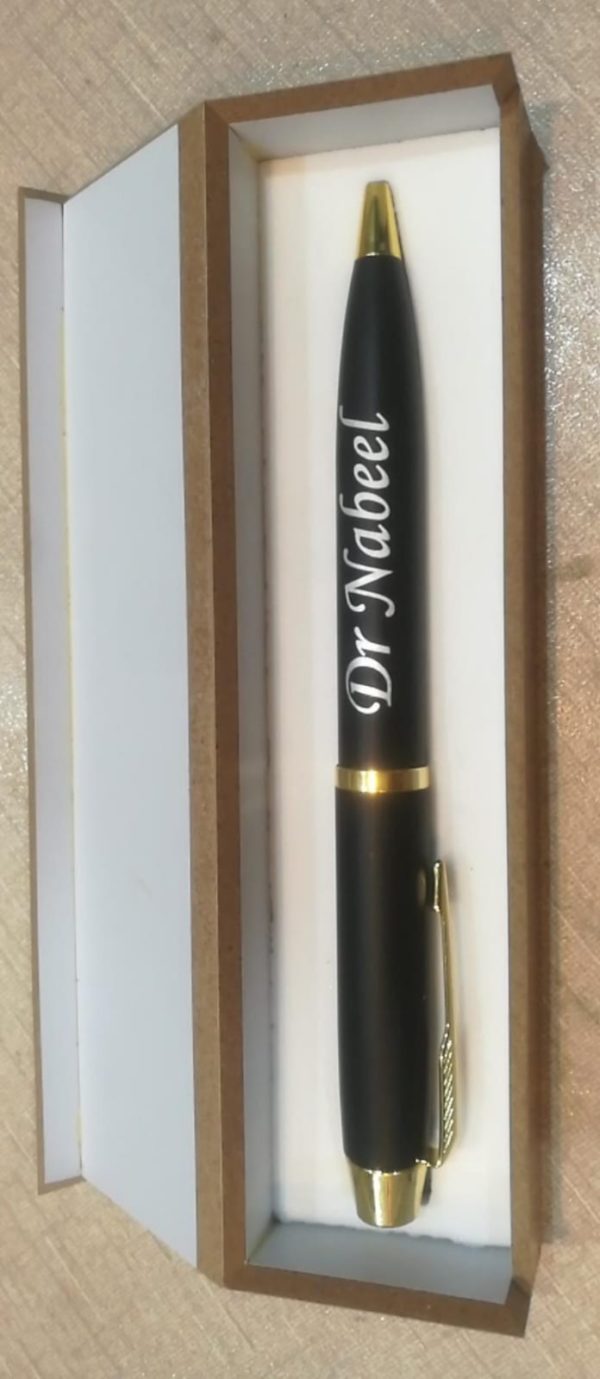 Design Your Own Customized Metallic Pen Black And Gold - With Gift Box