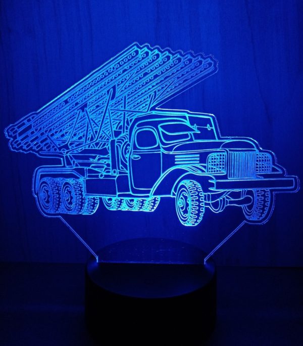 Colour Changing Army Vehicle Lamp 3D LED Night Light