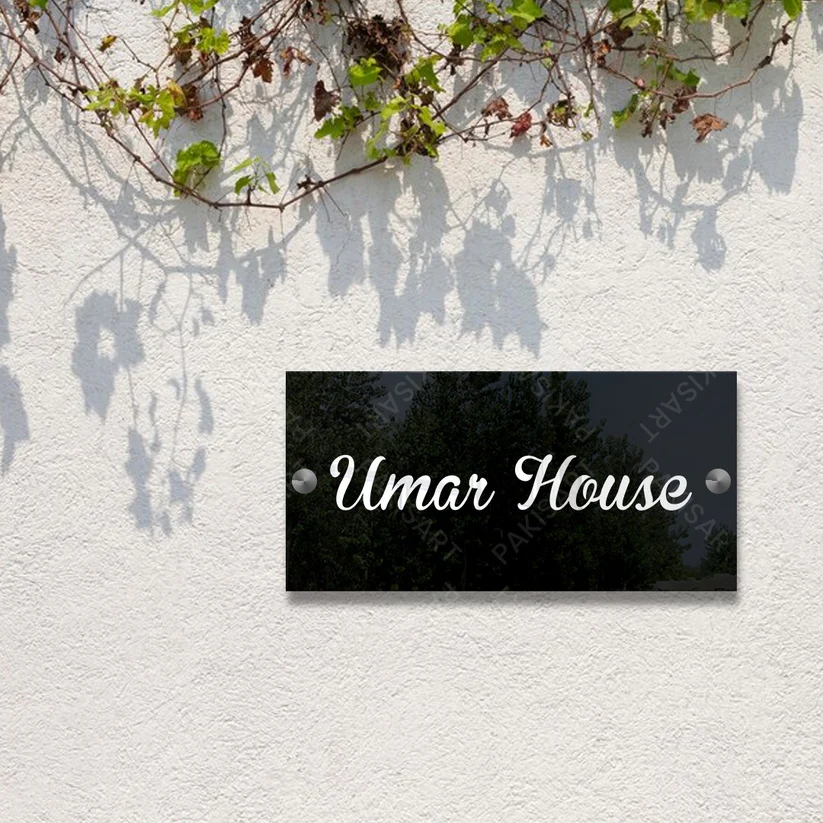 Black And White Acrylic House Name Plate