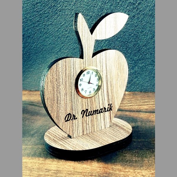 Personalized Table Clock Apple Design promotional gifts, birthday gifts with Engraved Name