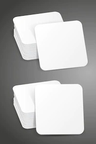 Customized White Acrylic Coaster, Coasters, Tea, Coffee, Name, Text Coasters - Square