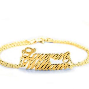 Personalized Your Own Double Name Bracelet - In Chain