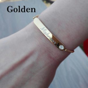 Personalized Your Own Bar Name Bracelet - Gold