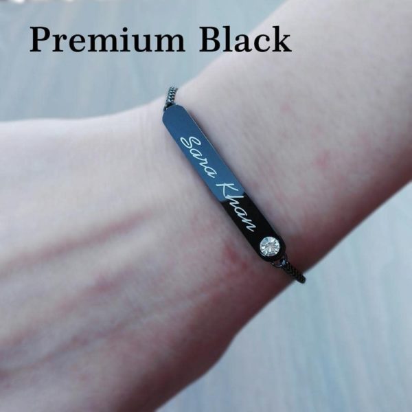 Personalized Your Own Bar Name Bracelet - Black