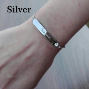 Personalized Your Own Bar Name Bracelet - Silver