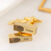 Customized Bar Engraved Cufflinks - Name With Thumb impression