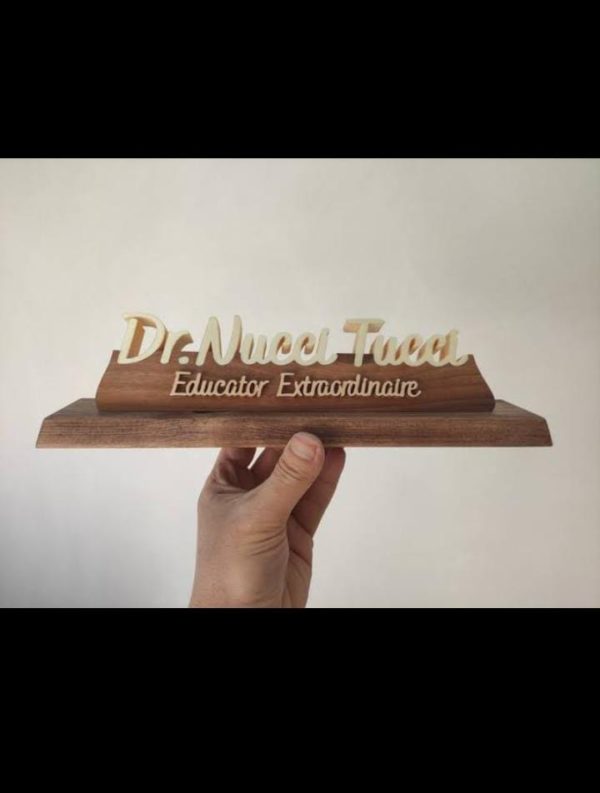 CNC Customized Solid Wood Table Name Plate