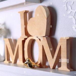 I Love MOM Customized Solid Wood Engraved Wooden Frame