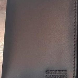 Custom Engraved Genuine Leather Card Holder - Dark Brown