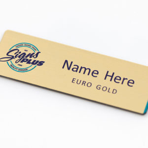 Custom Metal Acrylic Name Badge – Gold
