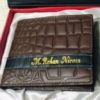 Customized Name Engraved Wallet With Gift Box - Dark Brown