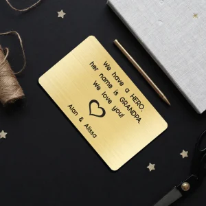 Custom Metal Engraved Wallet Card - Gold