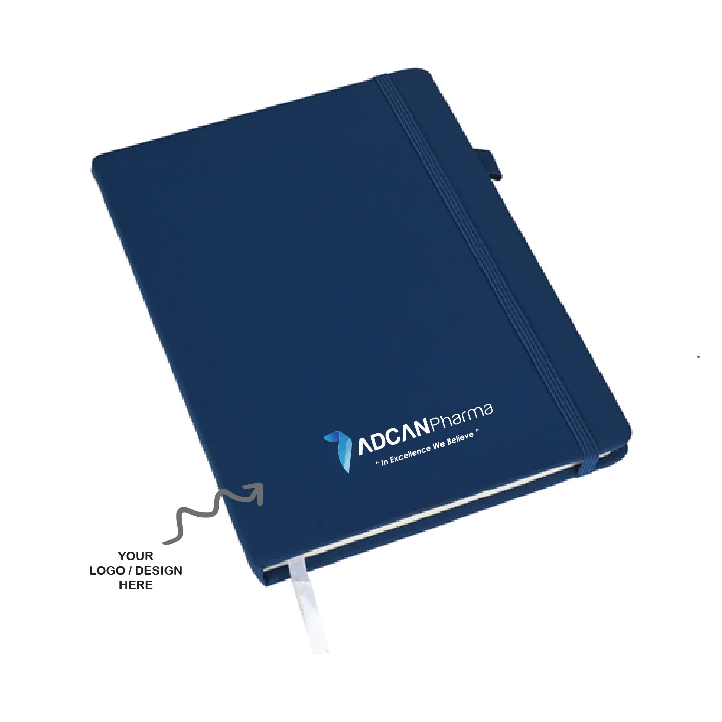 Name Logo Customized Diary Hard Card - Blue - With Gift Box