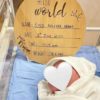 Hello World Announcement Plaque For New Born Baby - Engraved