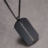 Stainless Steel Name Picture Engraved Necklace - Black